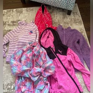 Lot of 5 Girls' Sweatshirts and Hoodies. Size 10/12